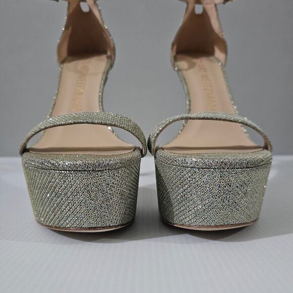 Stuart Weitzman Nudistcurve Hollywood Heel Womens Size 8 Platino Platform Sandal - Picture 6 of 15